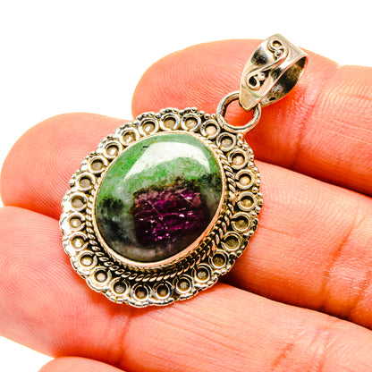 Ruby Zoisite Pendants handcrafted by Ana Silver Co - PD751775