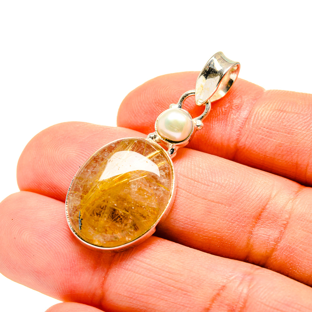 Rutilated Quartz Pendants handcrafted by Ana Silver Co - PD751803