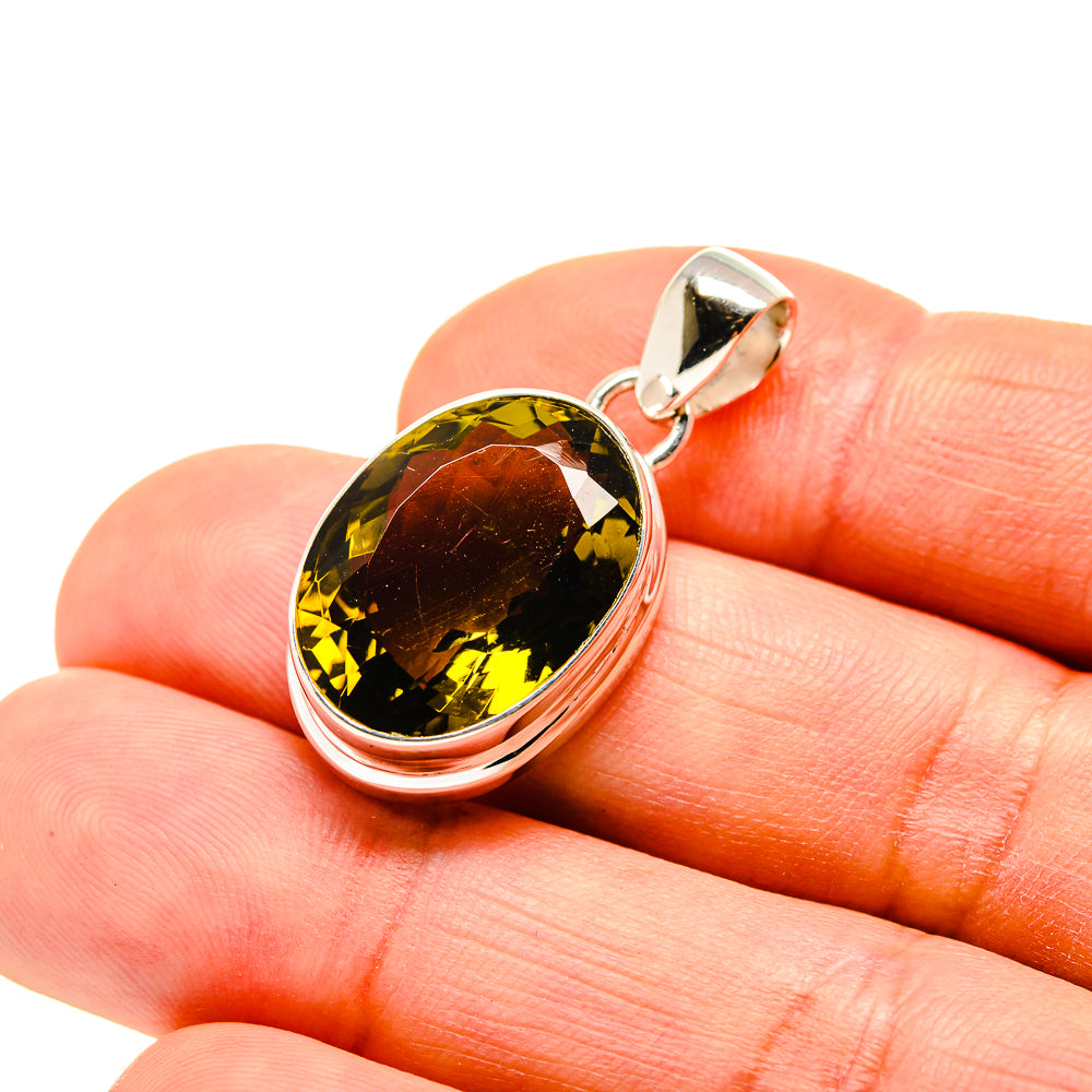 Olive Quartz Pendants handcrafted by Ana Silver Co - PD751809