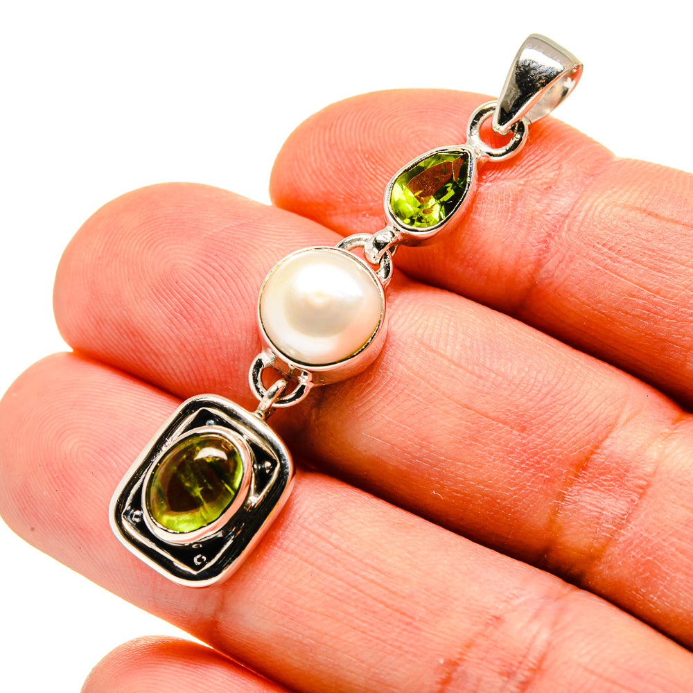 Green Tourmaline Pendants handcrafted by Ana Silver Co - PD751867