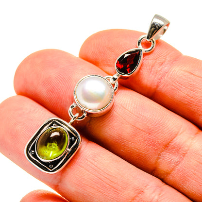 Green Tourmaline Pendants handcrafted by Ana Silver Co - PD751868