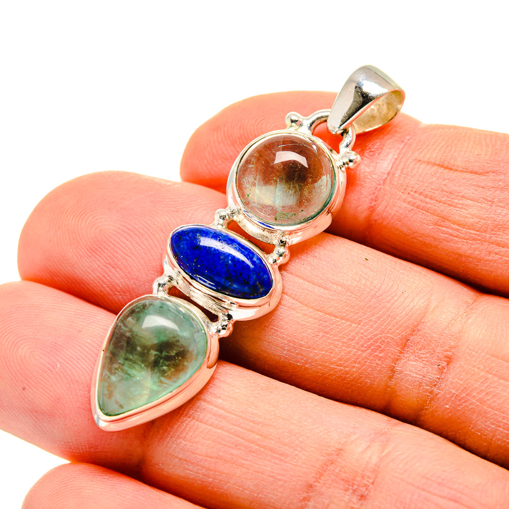 Blue Fluorite Pendants handcrafted by Ana Silver Co - PD751922