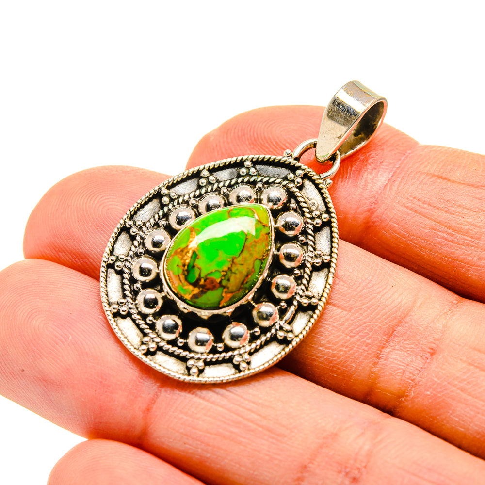 Green Copper Composite Turquoise Pendants handcrafted by Ana Silver Co - PD751946