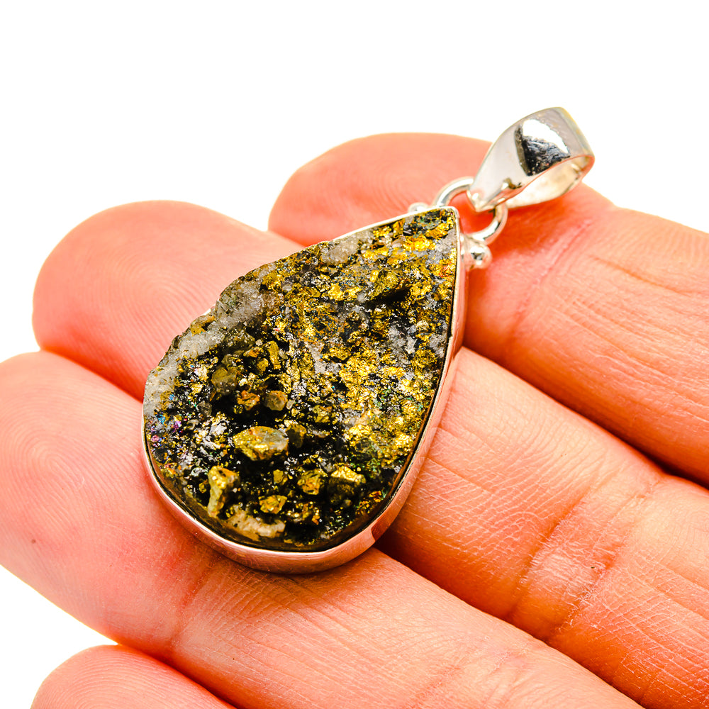 Spectro Pyrite Druzy Pendants handcrafted by Ana Silver Co - PD751947