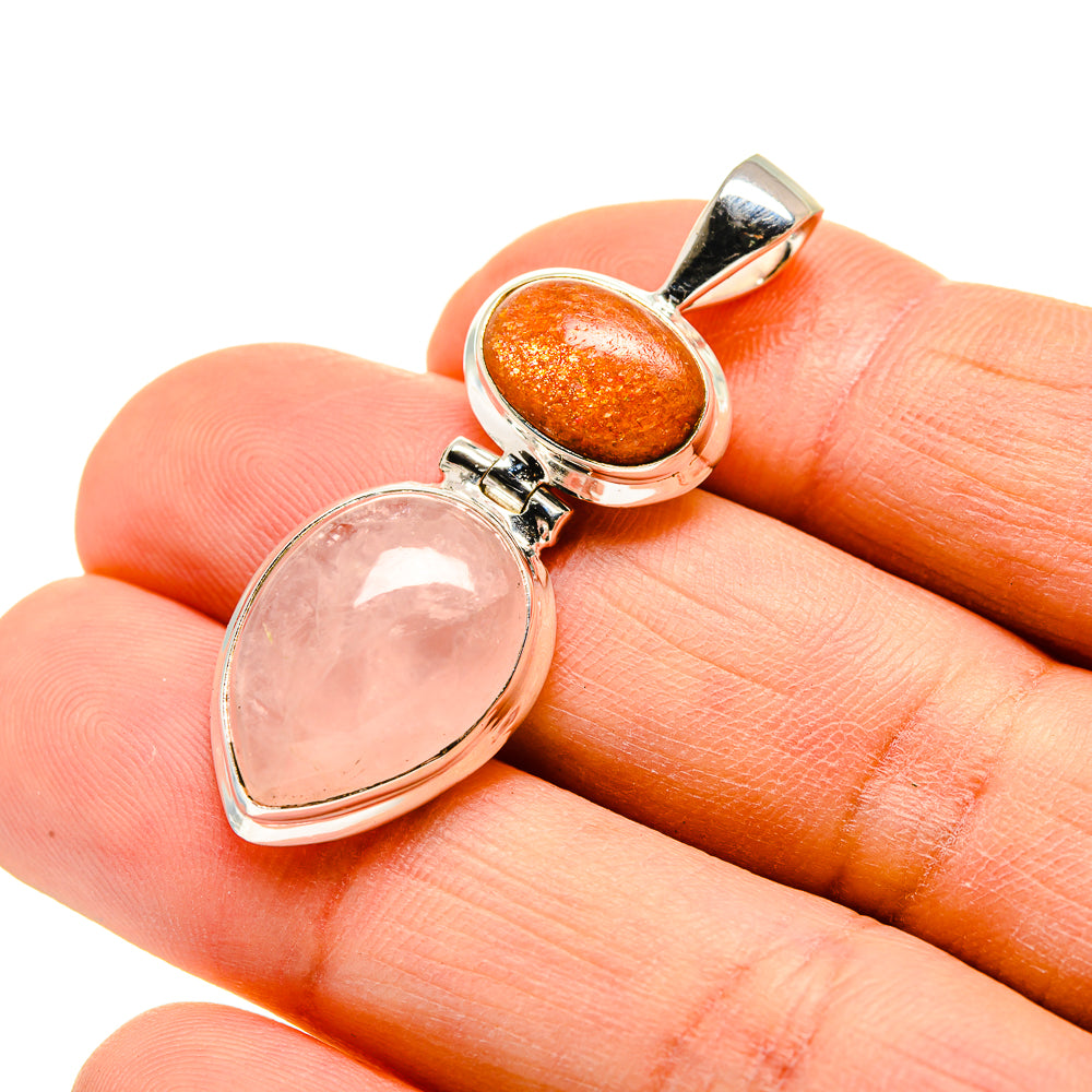 Rose Quartz Pendants handcrafted by Ana Silver Co - PD752010