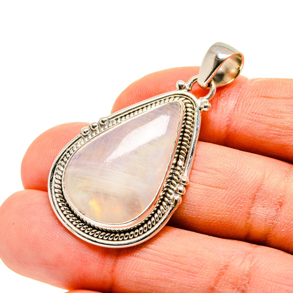 Rainbow Moonstone Pendants handcrafted by Ana Silver Co - PD752012