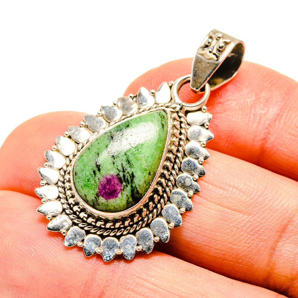 Ruby Zoisite Pendants handcrafted by Ana Silver Co - PD752098