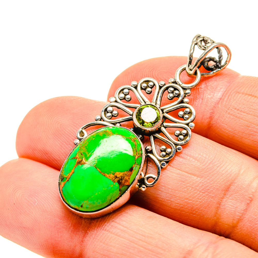 Green Copper Composite Turquoise Pendants handcrafted by Ana Silver Co - PD752111