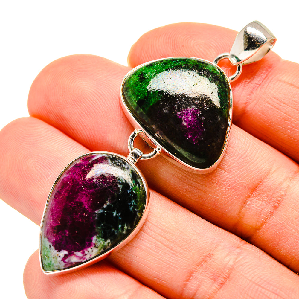 Ruby Zoisite Pendants handcrafted by Ana Silver Co - PD752150