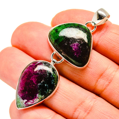 Ruby Zoisite Pendants handcrafted by Ana Silver Co - PD752150
