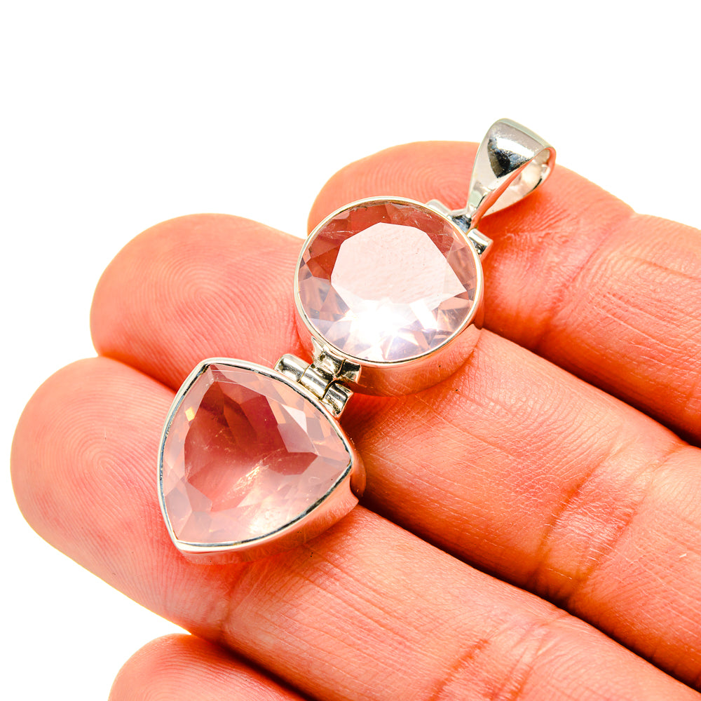 Rose Quartz Pendants handcrafted by Ana Silver Co - PD752284