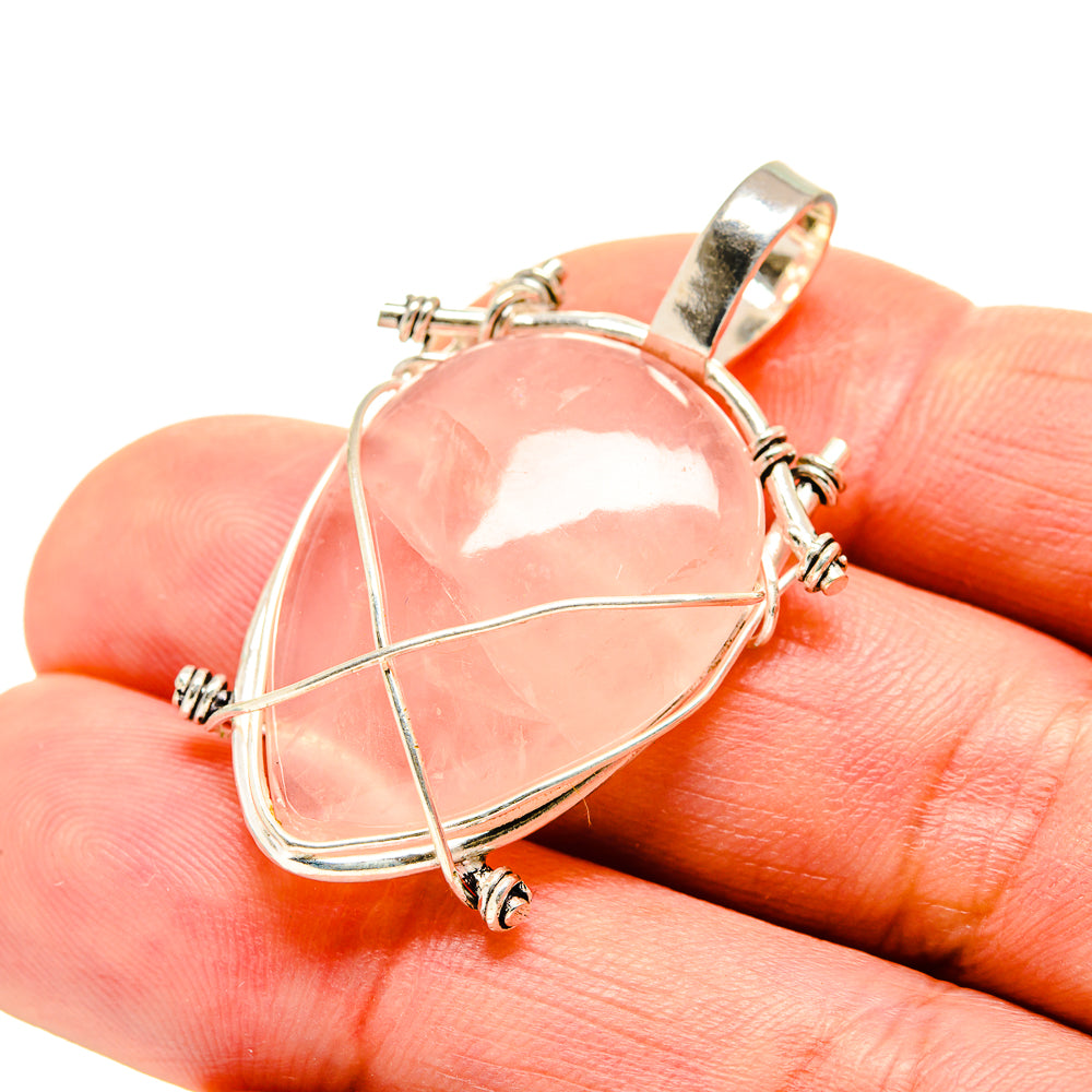 Rose Quartz Pendants handcrafted by Ana Silver Co - PD752335