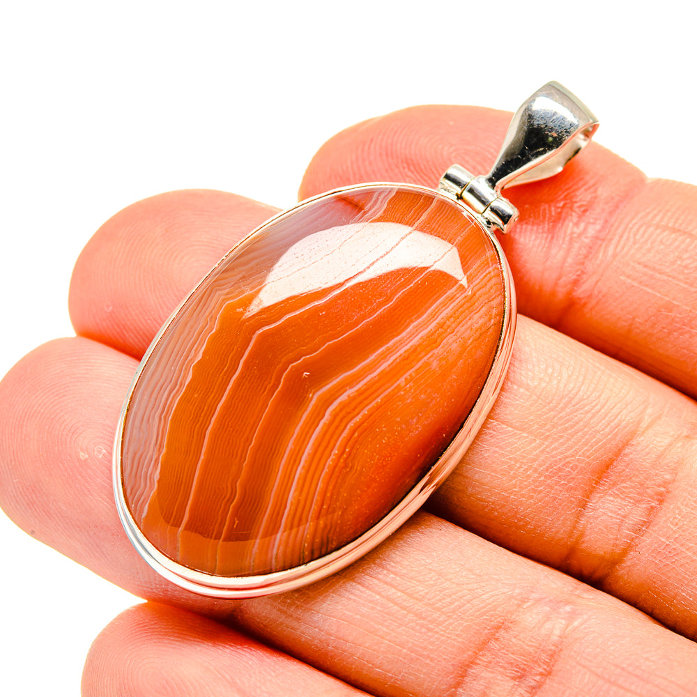 Orange Botswana Agate Pendants handcrafted by Ana Silver Co - PD752529