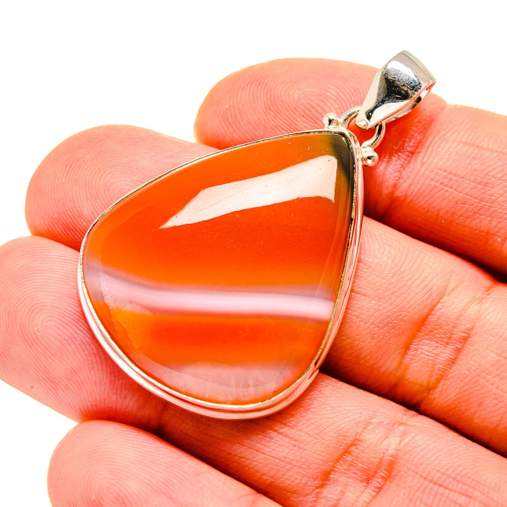 Orange Botswana Agate Pendants handcrafted by Ana Silver Co - PD752651