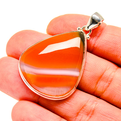 Orange Botswana Agate Pendants handcrafted by Ana Silver Co - PD752651
