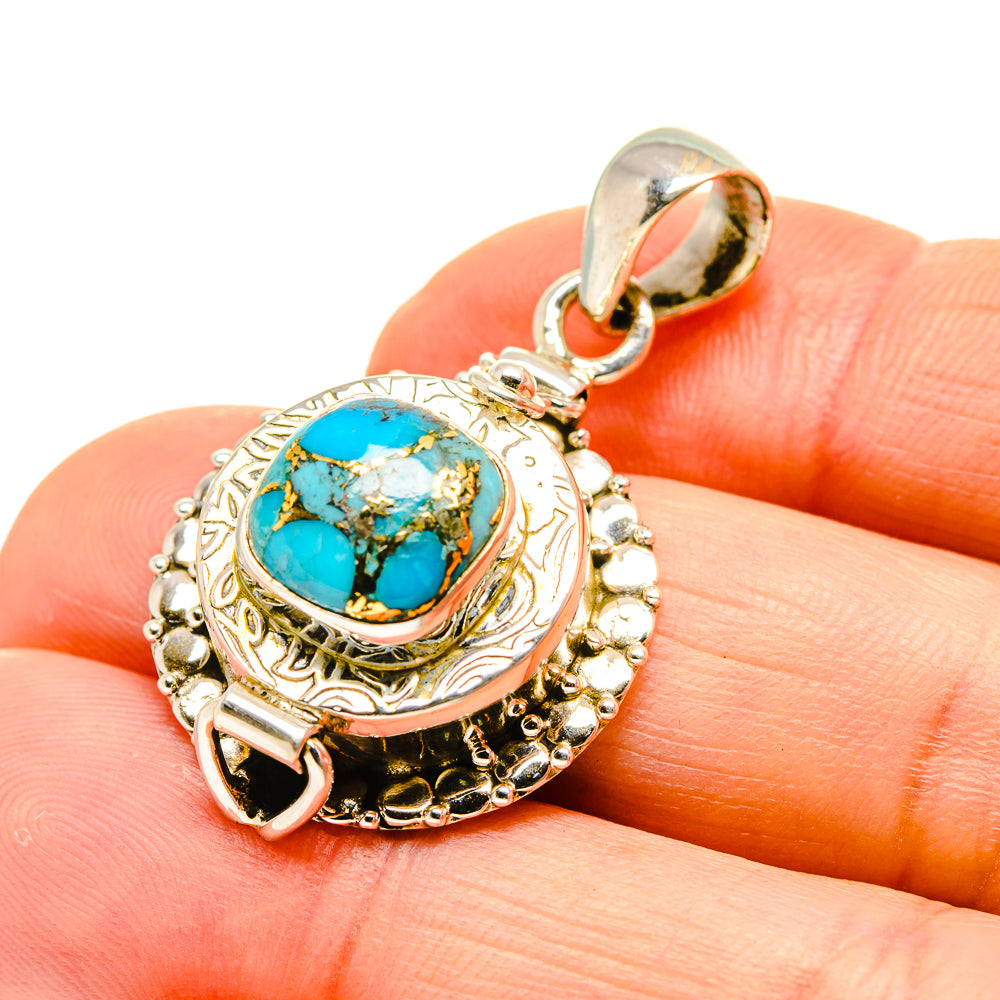 Blue Copper Composite Turquoise Pendants handcrafted by Ana Silver Co - PD752731
