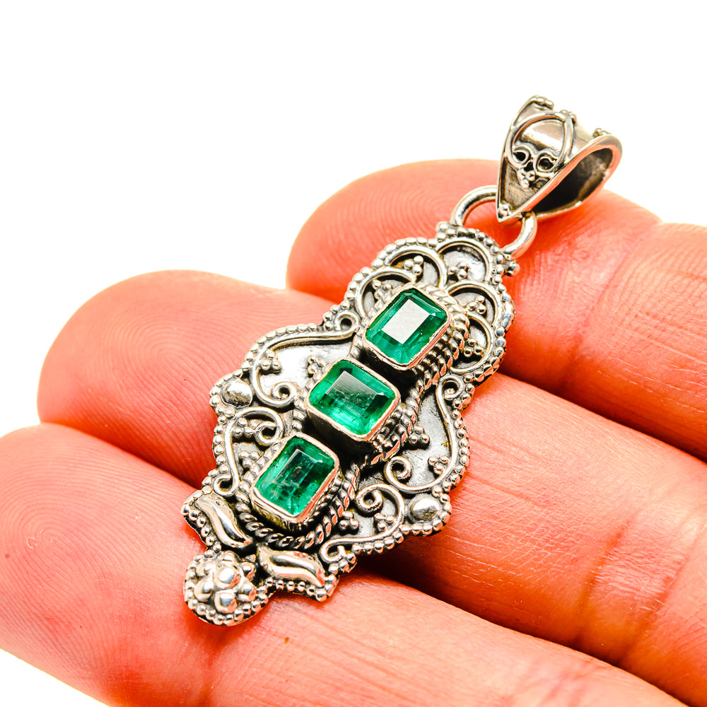 Zambian Emerald Pendants handcrafted by Ana Silver Co - PD752808
