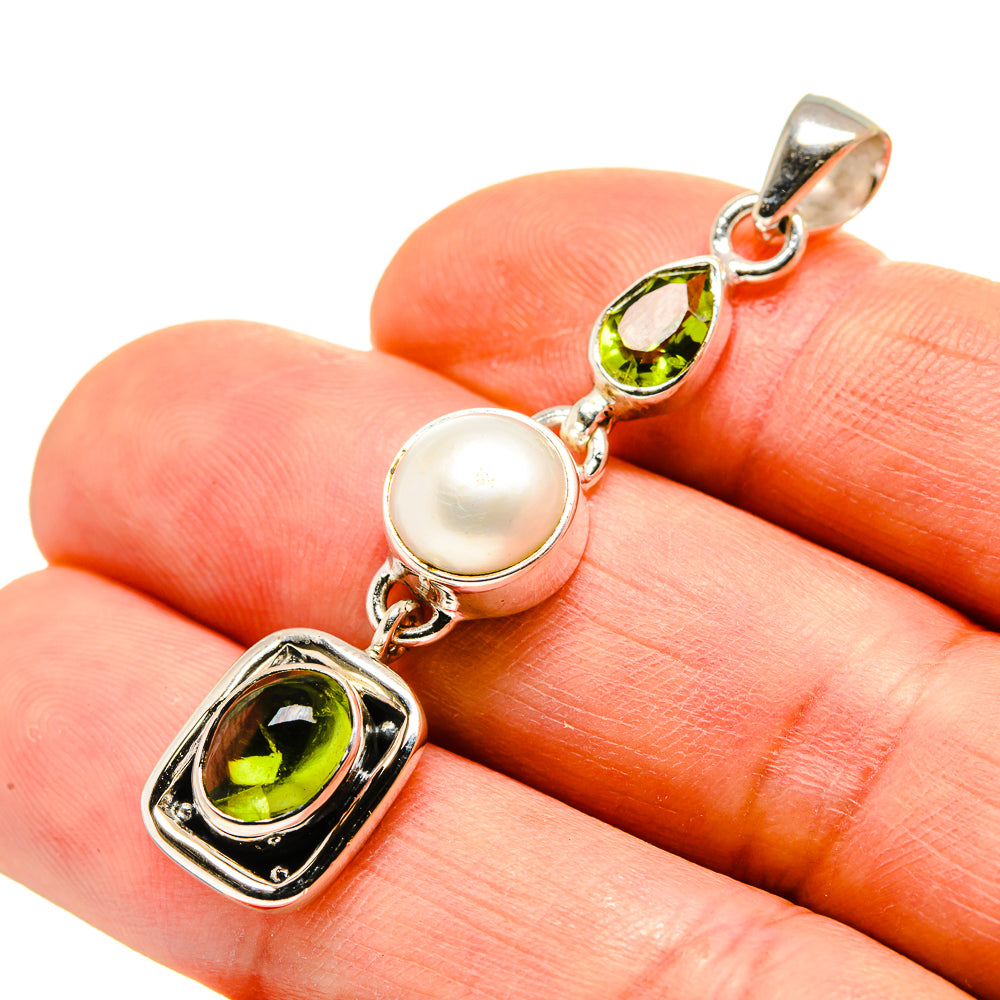 Green Tourmaline Pendants handcrafted by Ana Silver Co - PD752823