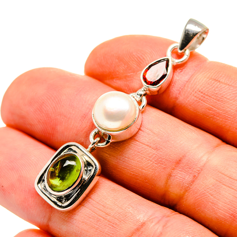 Green Tourmaline Pendants handcrafted by Ana Silver Co - PD752830