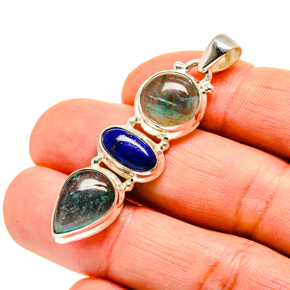 Blue Fluorite Pendants handcrafted by Ana Silver Co - PD752910