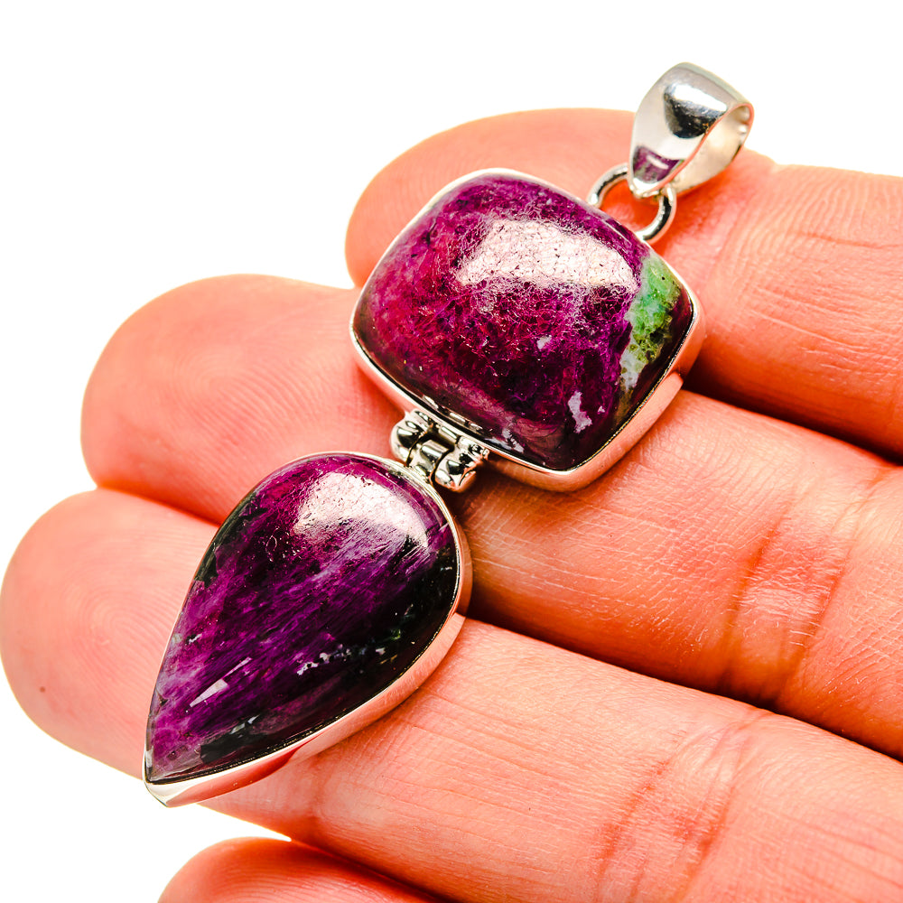 Ruby Zoisite Pendants handcrafted by Ana Silver Co - PD752985