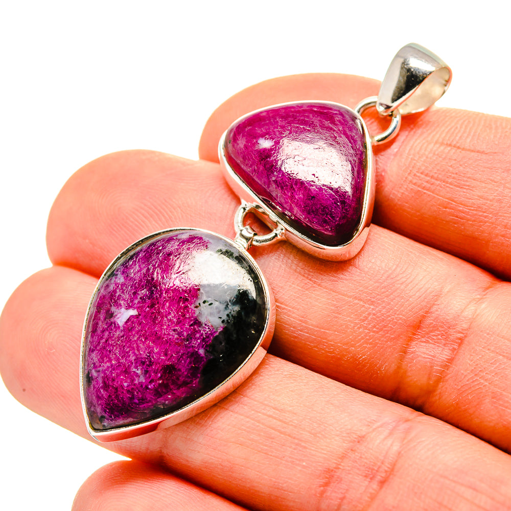 Ruby Zoisite Pendants handcrafted by Ana Silver Co - PD752986