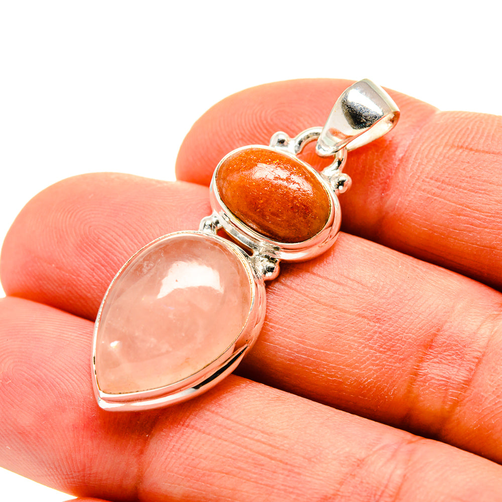 Rose Quartz Pendants handcrafted by Ana Silver Co - PD753020