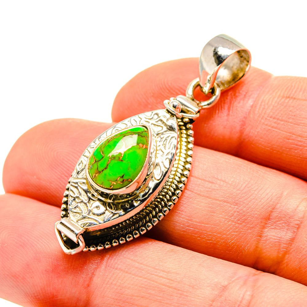 Green Copper Composite Turquoise Pendants handcrafted by Ana Silver Co - PD753035