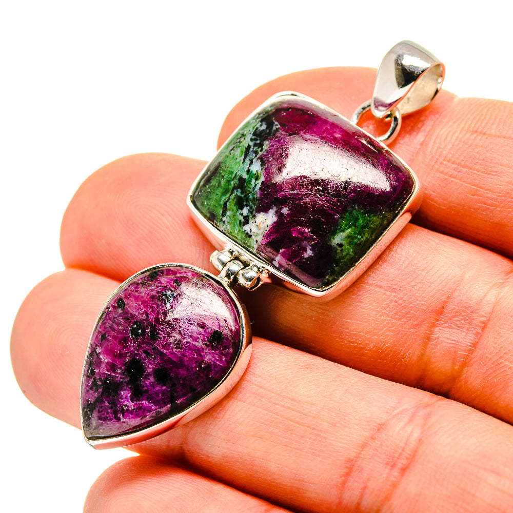 Ruby Zoisite Pendants handcrafted by Ana Silver Co - PD753056