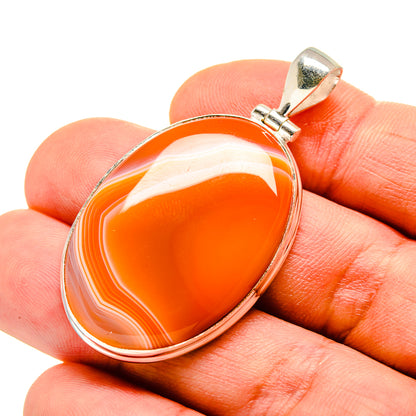 Orange Botswana Agate Pendants handcrafted by Ana Silver Co - PD753070