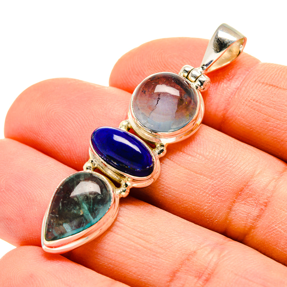 Blue Fluorite Pendants handcrafted by Ana Silver Co - PD753167