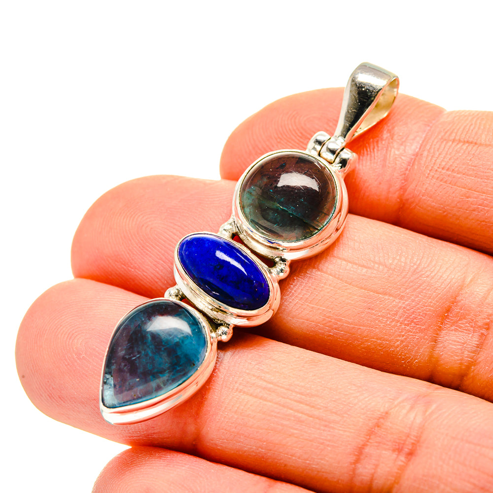 Blue Fluorite Pendants handcrafted by Ana Silver Co - PD753168
