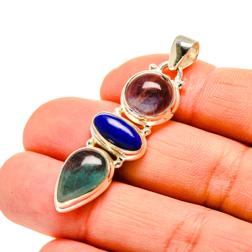 Blue Fluorite Pendants handcrafted by Ana Silver Co - PD753169