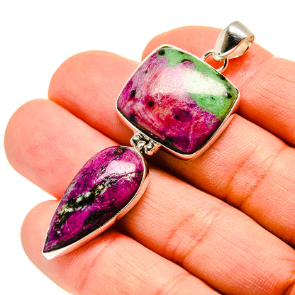 Ruby Zoisite Pendants handcrafted by Ana Silver Co - PD753192