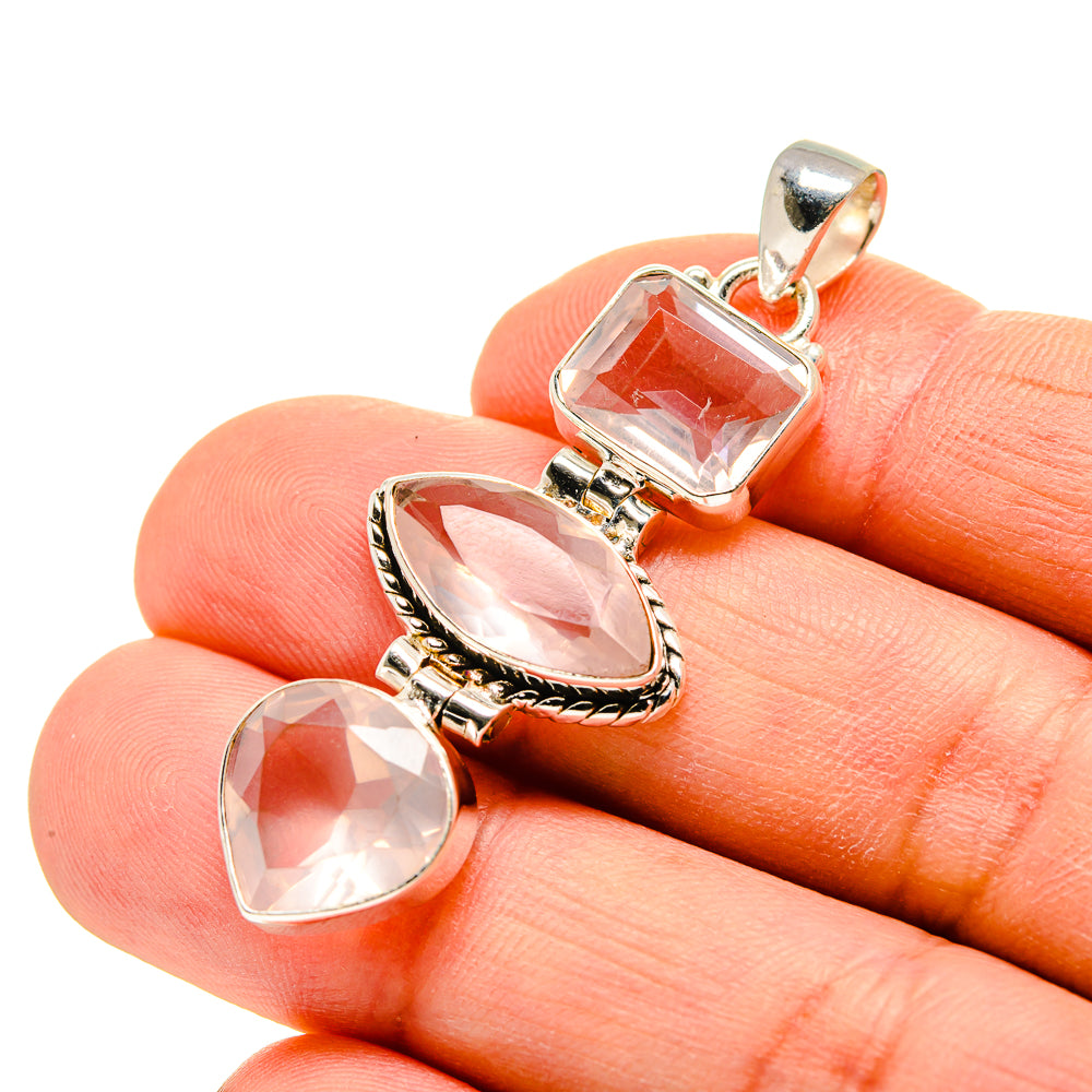 Rose Quartz Pendants handcrafted by Ana Silver Co - PD753221