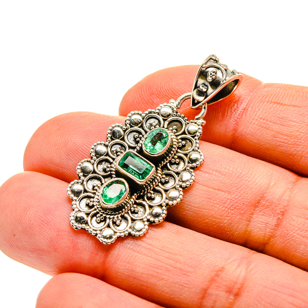 Zambian Emerald Pendants handcrafted by Ana Silver Co - PD753238