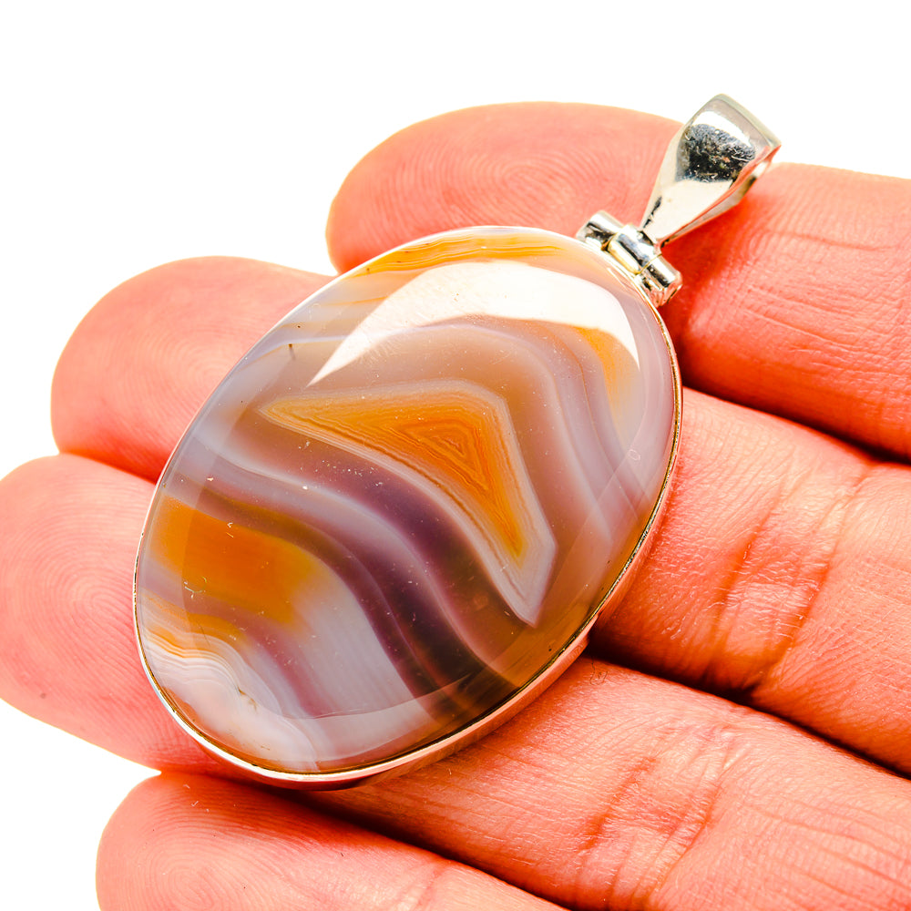 Orange Botswana Agate Pendants handcrafted by Ana Silver Co - PD753250