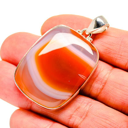 Orange Botswana Agate Pendants handcrafted by Ana Silver Co - PD753251