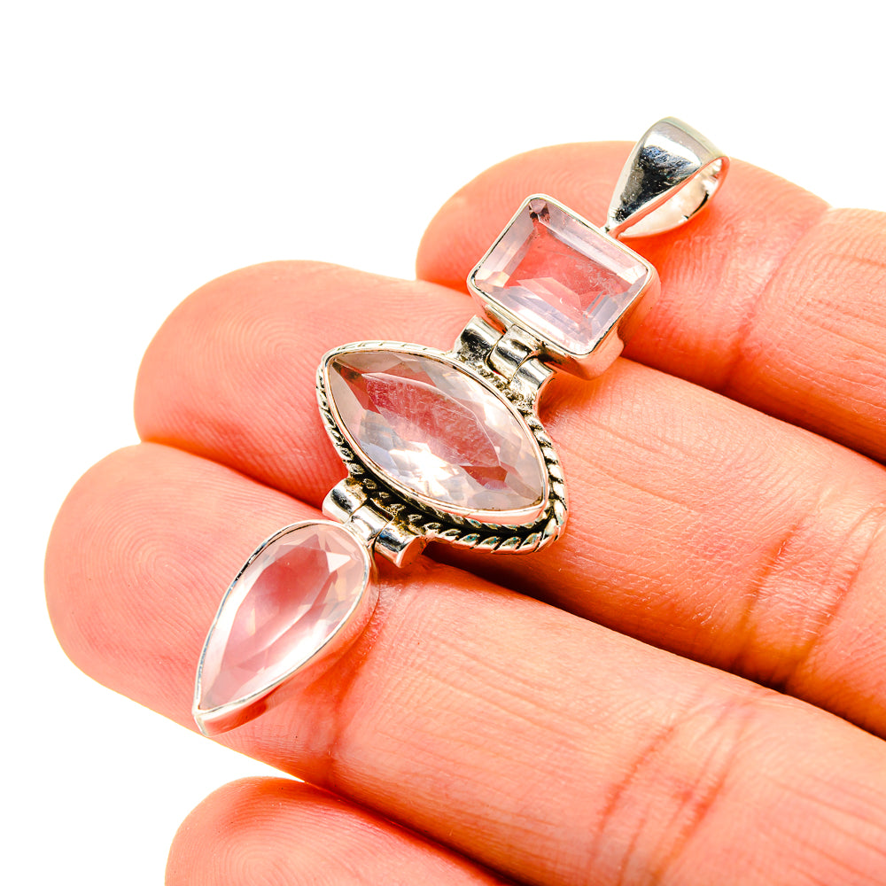 Rose Quartz Pendants handcrafted by Ana Silver Co - PD753263