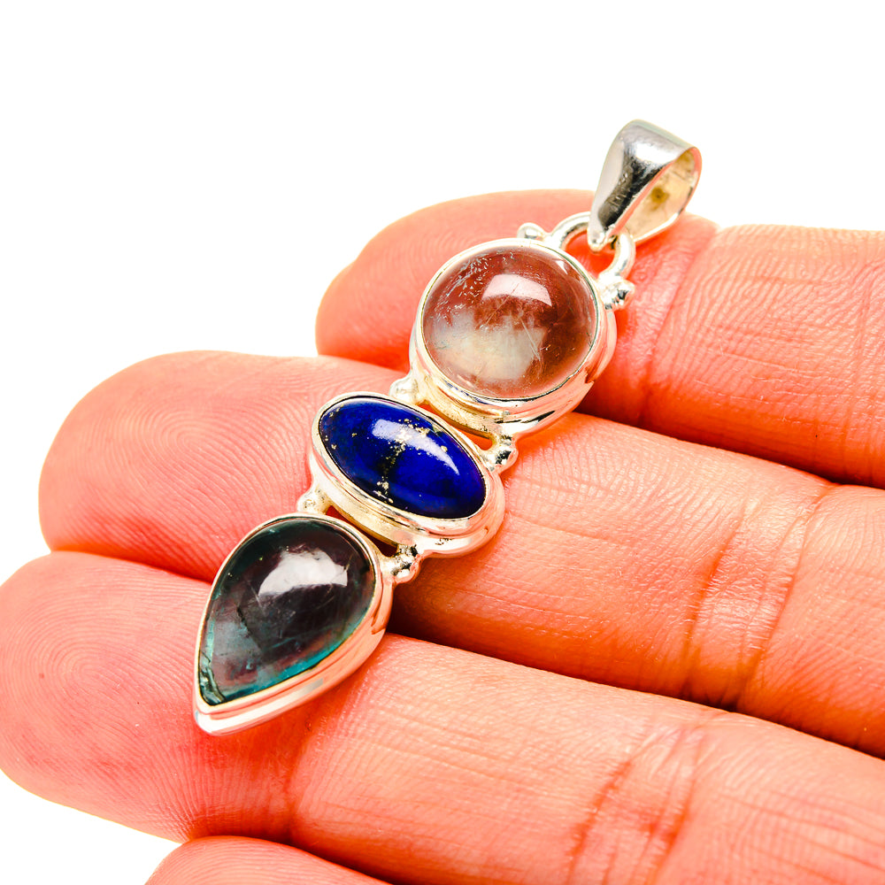 Blue Fluorite Pendants handcrafted by Ana Silver Co - PD753267