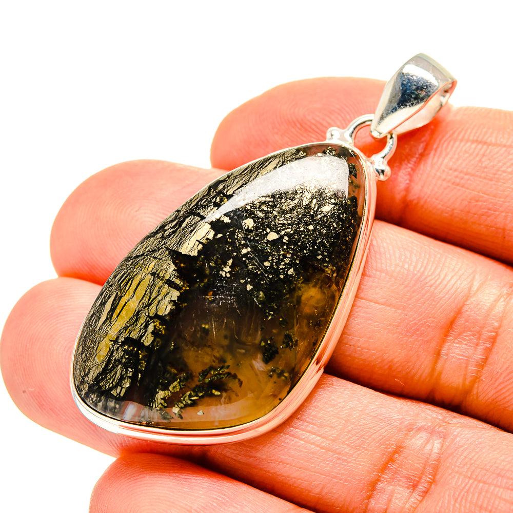 Pyrite Agate Pendants handcrafted by Ana Silver Co - PD753326