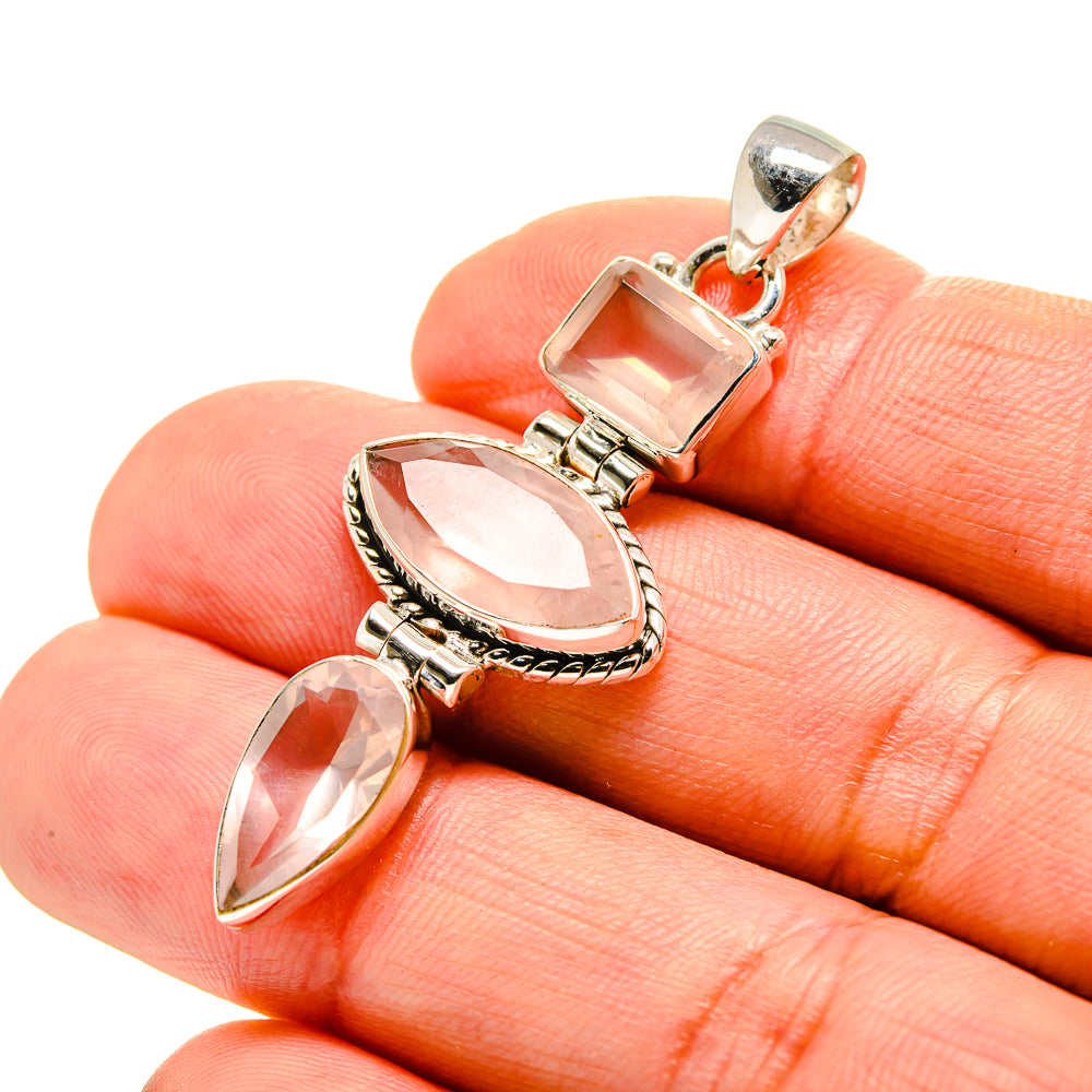 Rose Quartz Pendants handcrafted by Ana Silver Co - PD753335