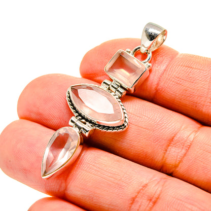 Rose Quartz Pendants handcrafted by Ana Silver Co - PD753335