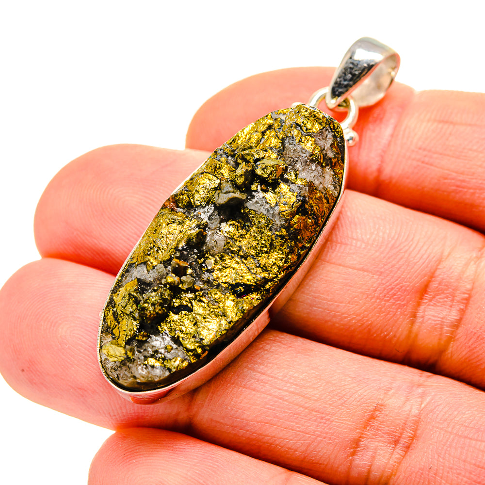 Spectro Pyrite Druzy Pendants handcrafted by Ana Silver Co - PD753341