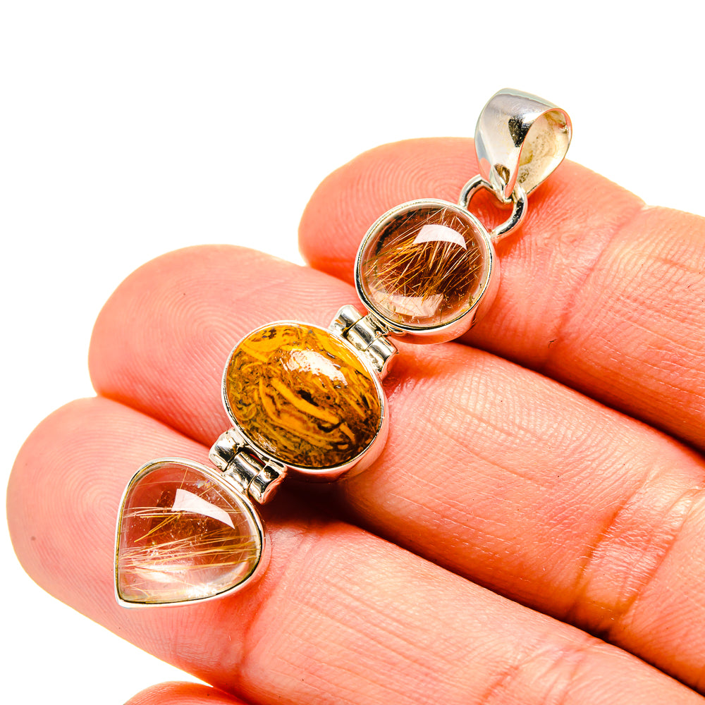 Rutilated Quartz Pendants handcrafted by Ana Silver Co - PD753471