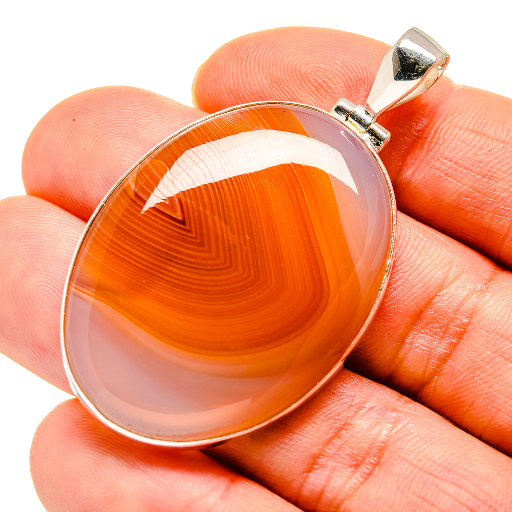 Orange Botswana Agate Pendants handcrafted by Ana Silver Co - PD753501