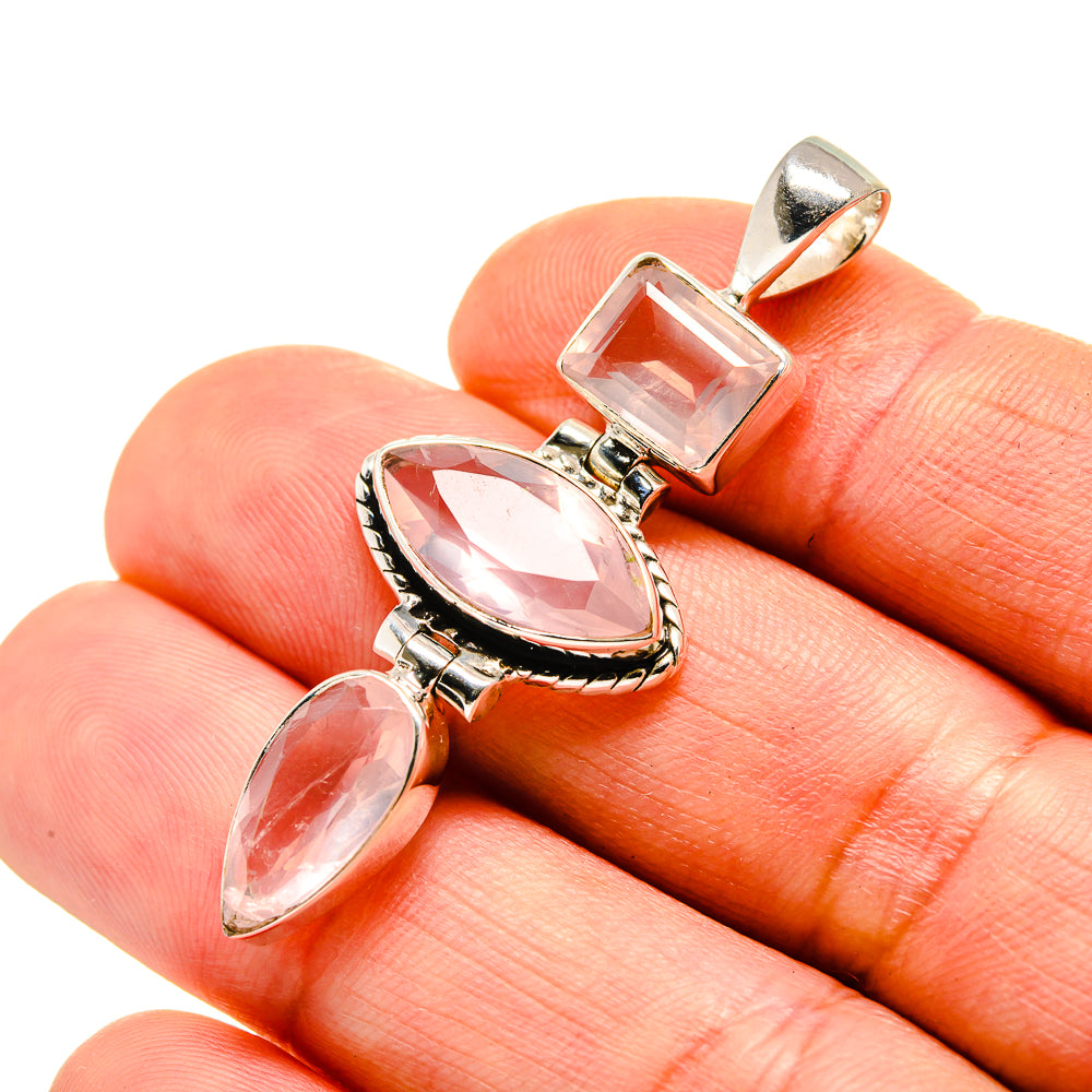Rose Quartz Pendants handcrafted by Ana Silver Co - PD753516