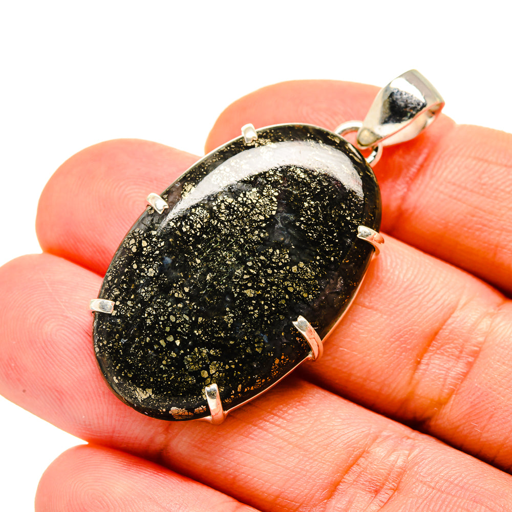 Pyrite Agate Pendants handcrafted by Ana Silver Co - PD753556