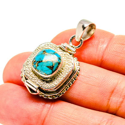 Blue Copper Composite Turquoise Pendants handcrafted by Ana Silver Co - PD753584
