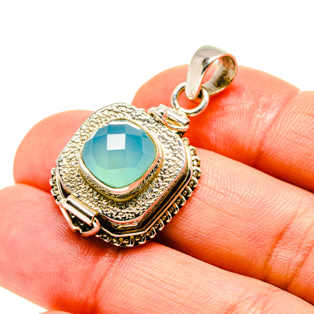 Aqua Chalcedony Pendants handcrafted by Ana Silver Co - PD753585
